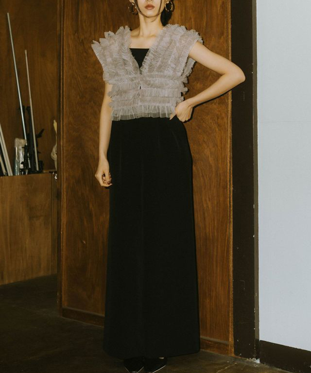 ANDRESD tulle vest all in one dress