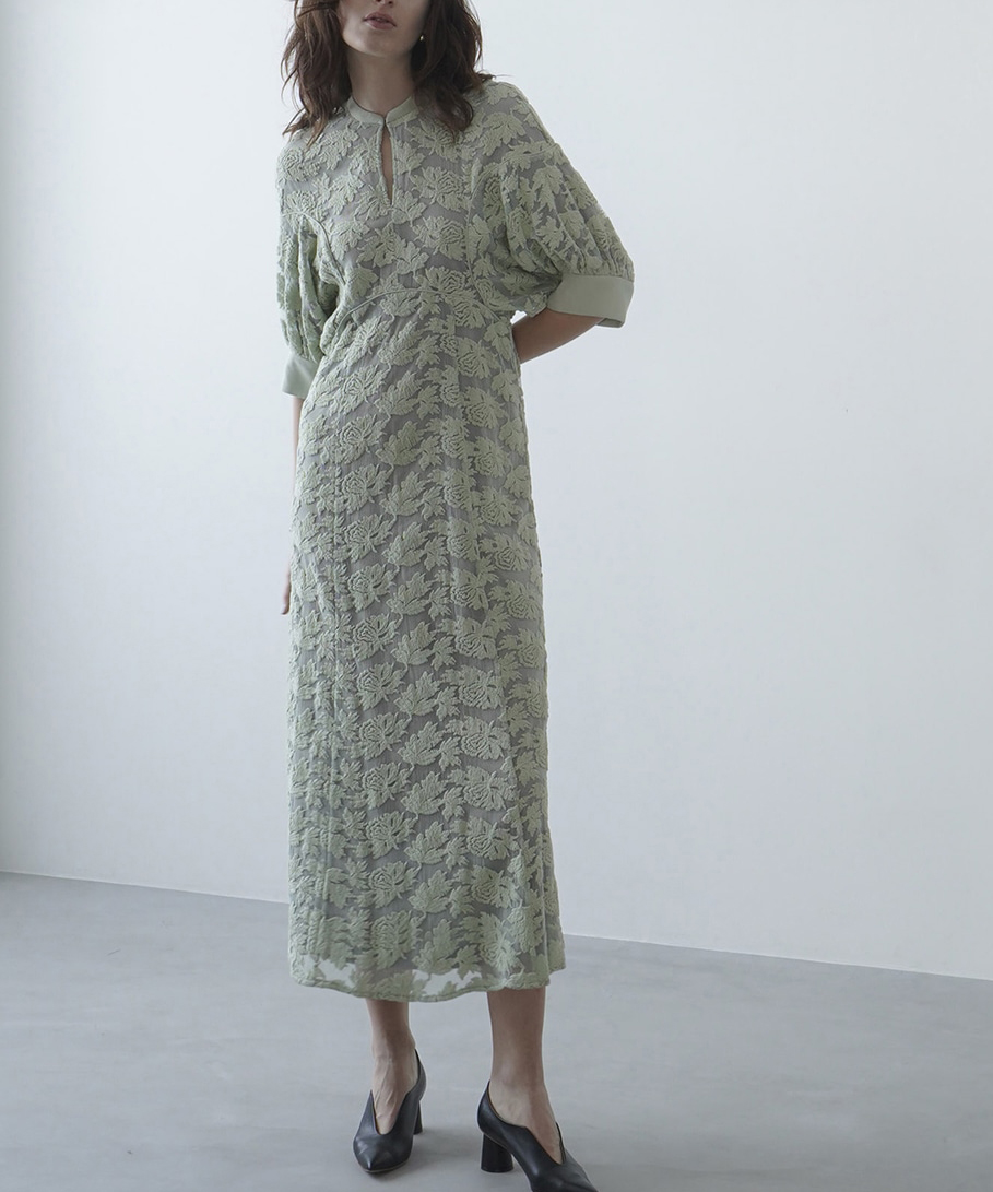 CLANE FLORAL EMBROIDERY LACE ONEPIECE