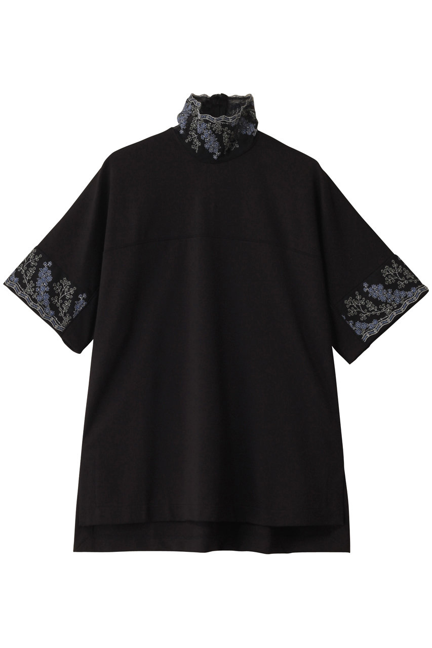 ヨークスリーブハイネック エンブロイダリー Tシャツ_lokitho_ロキト