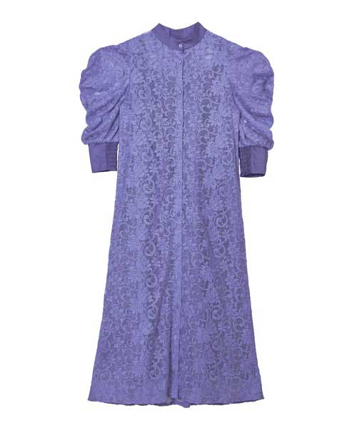 AMERI 2WAY DRAPE SLEEVE EMBROIDERY DRESS