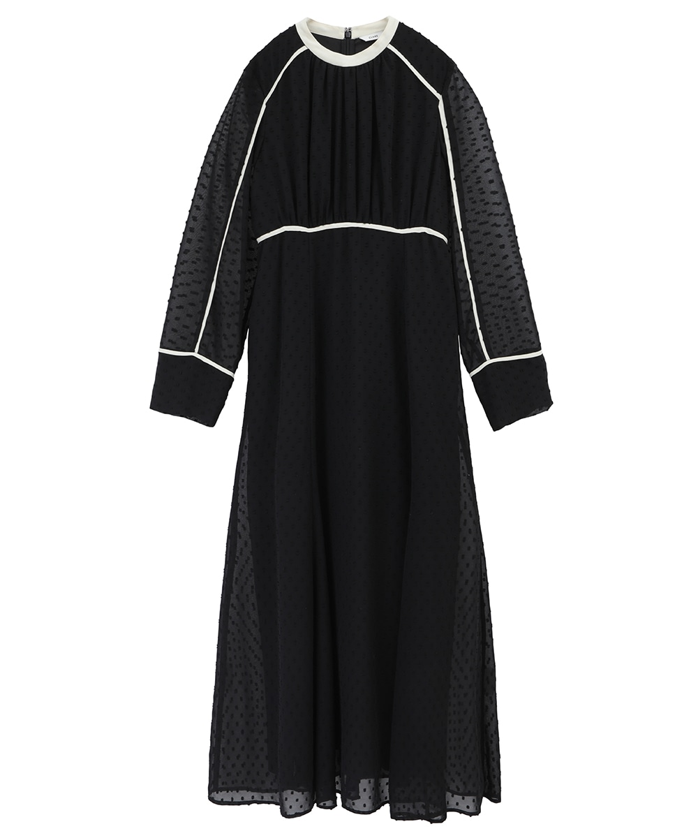 CLANE DOT CUT JAQUARD ONE PIECE siUB8-m88436982317  