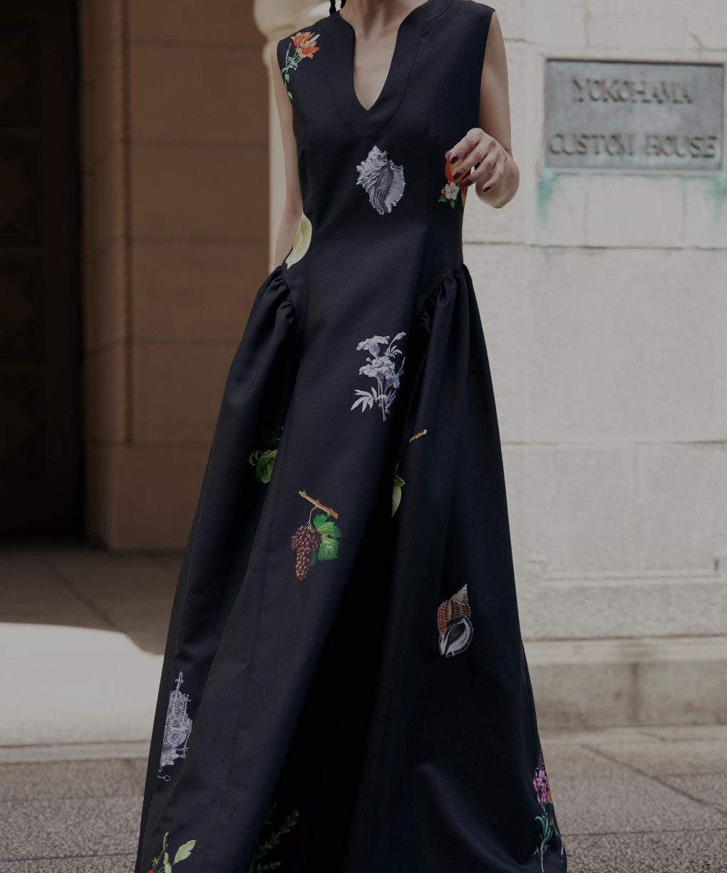 【Ameri vintage】ELEANOR LINEN LIKE DRESS Sサイズ】ELEANOR LINEN LIKE DRESS Ameri VINTAGE（アメリ