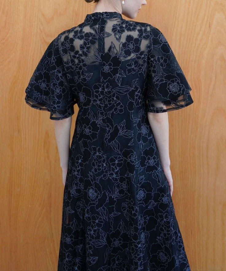 【美品/size1】Acka all sheer flower dress 美品】Acka all sheer flower dress（beige） Acka all sheer flower