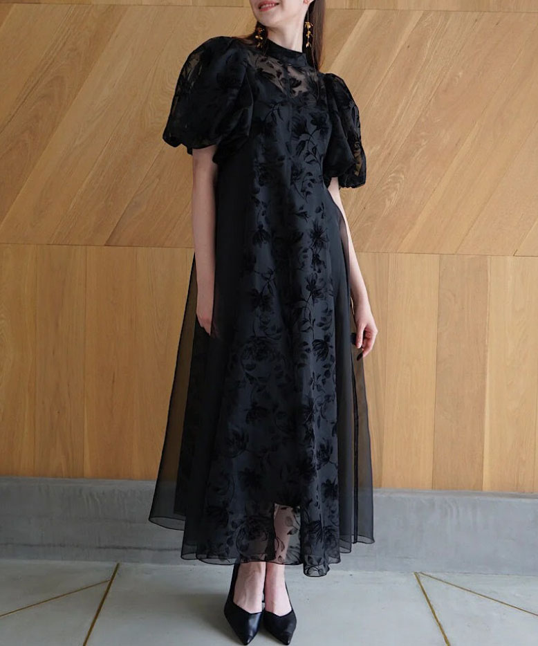 Acka all sheer flower dress オケージョンドレス Acka all sheer flower dress (キャミソール付き)