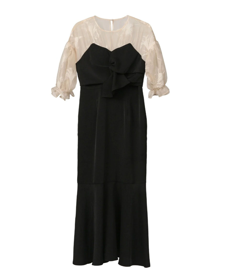 acka sheer puff dress black お呼ばれドレス 1サイズ】sheer puff dress（black） Acka.（エーシーケーエー