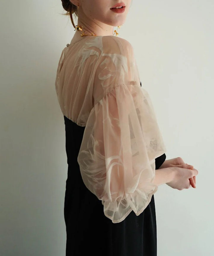 1サイズ】sheer puff dress（black） Acka.（エーシーケーエー