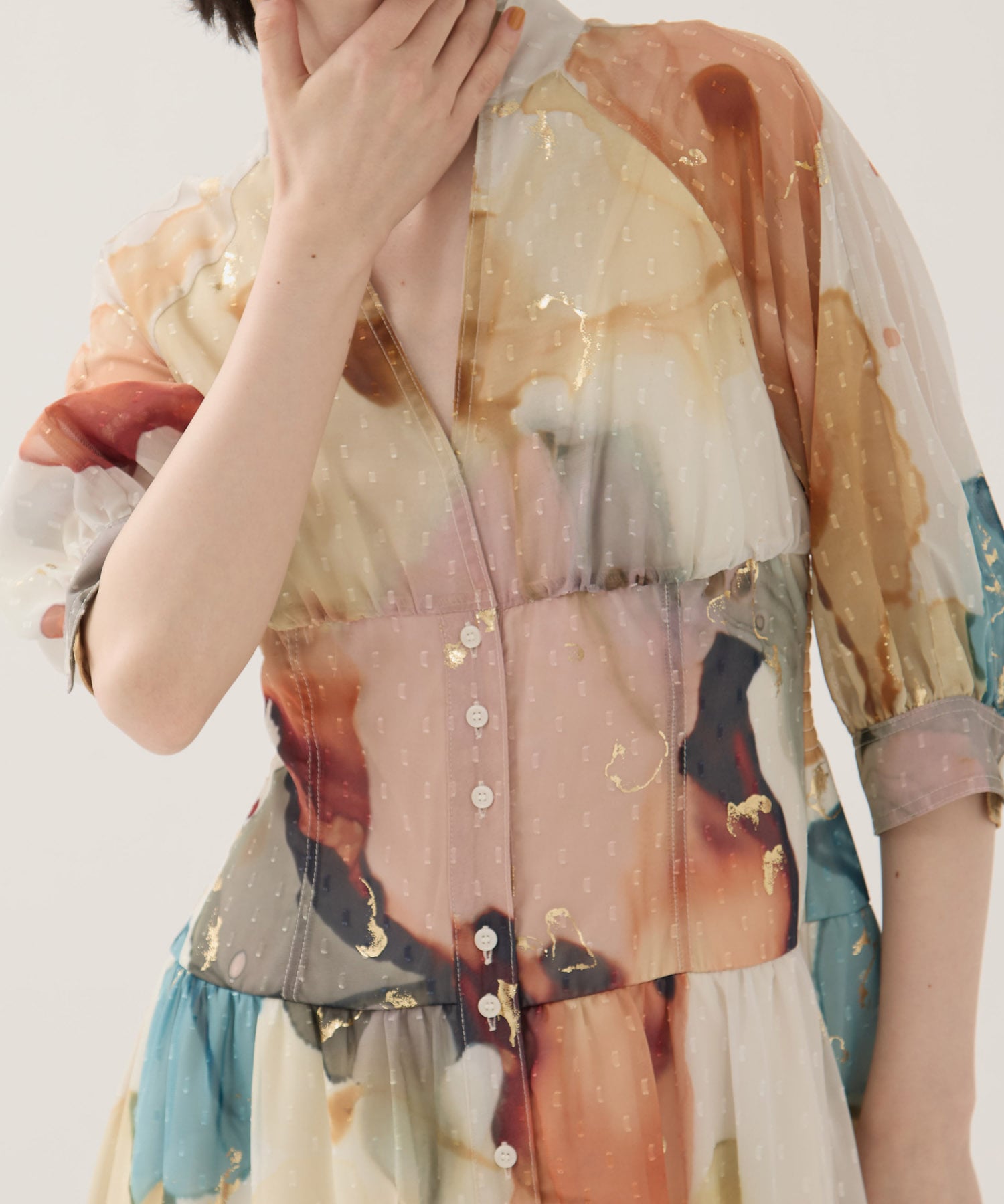 Ameri Ameri vintage AIRY ORGANDIE SHIRT VINTAGE - AMERI シースルー 