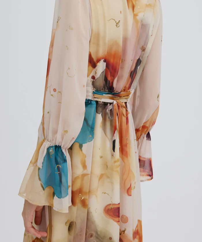 Mサイズ】UNDRESSED AMELIA INK ART DRESS Ameri VINTAGE（アメリ