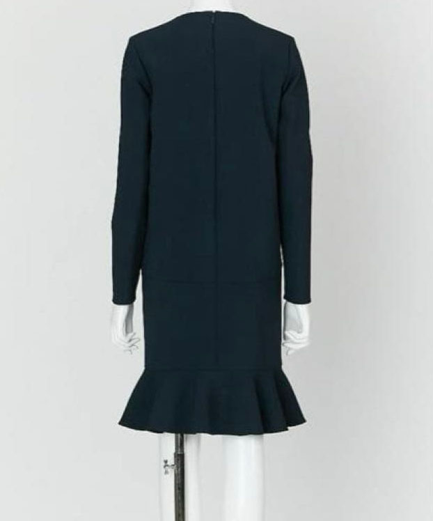 36サイズ】ロングスリーブラッフルヘムパールドレス YOKO CHAN（ヨーコ 