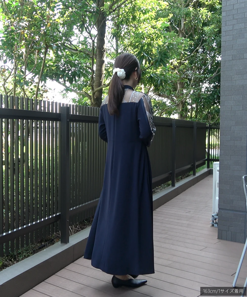 2サイズ】Framed flower lace dress (Navy) MURRAL（ミューラル）の
