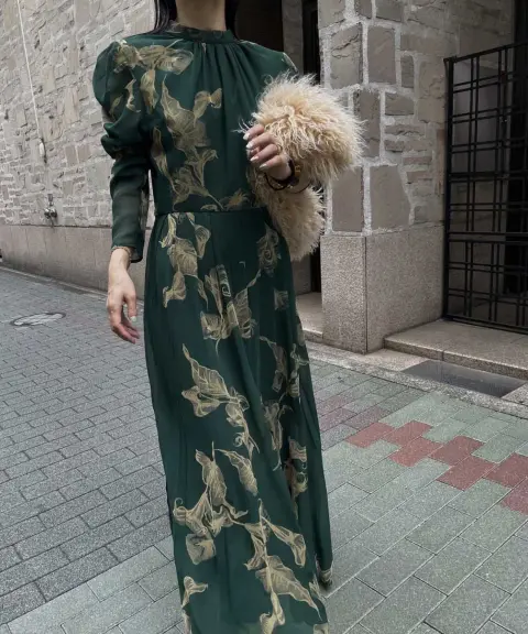 Ameri VINTAGE（アメリヴィンテージ） 【Mサイズ】UND CALLA FLOCKY DRESS