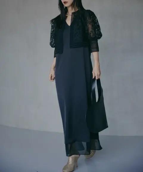Ameri VINTAGE（アメリヴィンテージ） 【Sサイズ】UND LACE BOLERO LAYERED DRESS