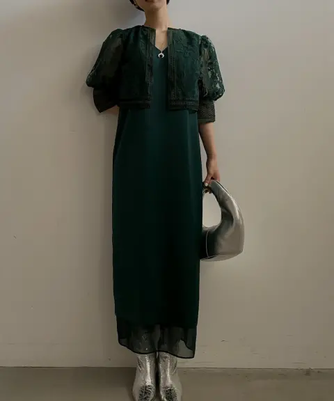 Ameri VINTAGE（アメリヴィンテージ） 【Sサイズ】UND LACE BOLERO LAYERED DRESS