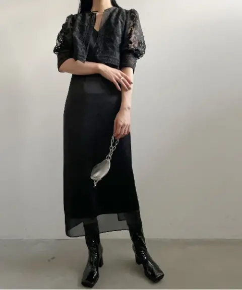 Ameri VINTAGE（アメリヴィンテージ） 【Mサイズ】UND LACE BOLERO LAYERED DRESS