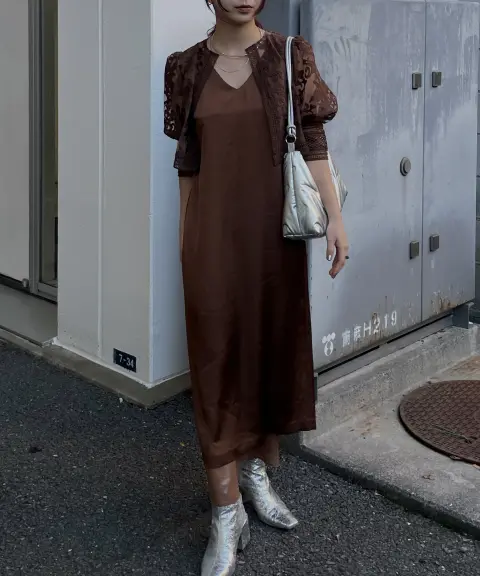Ameri VINTAGE（アメリヴィンテージ） 【Sサイズ】UND LACE BOLERO LAYERED DRESS