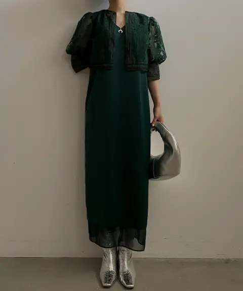 Ameri VINTAGE（アメリヴィンテージ） 【Mサイズ】UND LACE BOLERO LAYERED DRESS