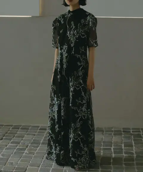 Ameri VINTAGE（アメリヴィンテージ） 【Mサイズ】2WAY WILD ROSE CANVAS ART DRESS