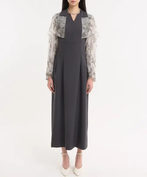 MURRAL（ミューラル） 【0サイズ】Tears flower lace dress (Gray)