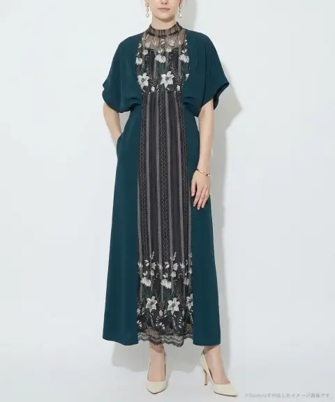 MURRAL（ミューラル） 【注文不可】【2サイズ】Classic lace dress (Green)