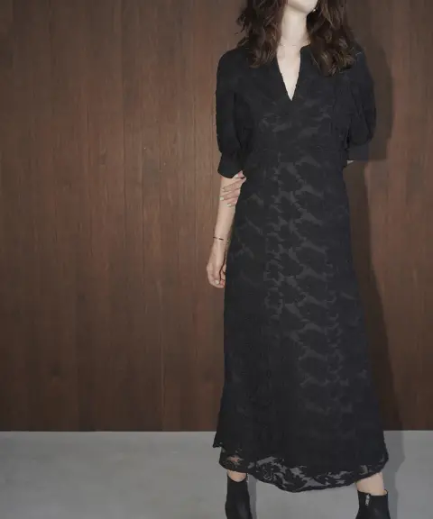 CLANE（クラネ） 【注文不可】【2サイズ】FLORAL EMBROIDERY LACE ONEPIECE