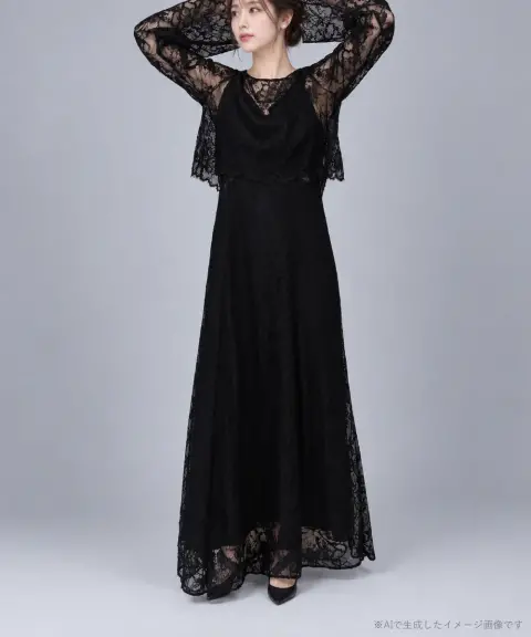 Ameri VINTAGE（アメリヴィンテージ） 【Sサイズ】RASCHEL LACE LAYERED DRESS