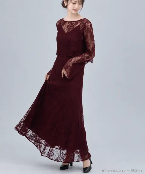 Ameri VINTAGE（アメリヴィンテージ） 【Sサイズ】RASCHEL LACE LAYERED DRESS