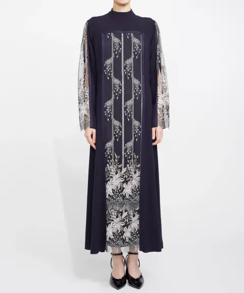 MURRAL（ミューラル） 【1サイズ】Framed flower lace dress (Navy)