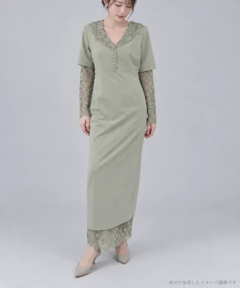 Ameri VINTAGE（アメリヴィンテージ） 【Sサイズ】LACE LAYERED LIKE DRESS